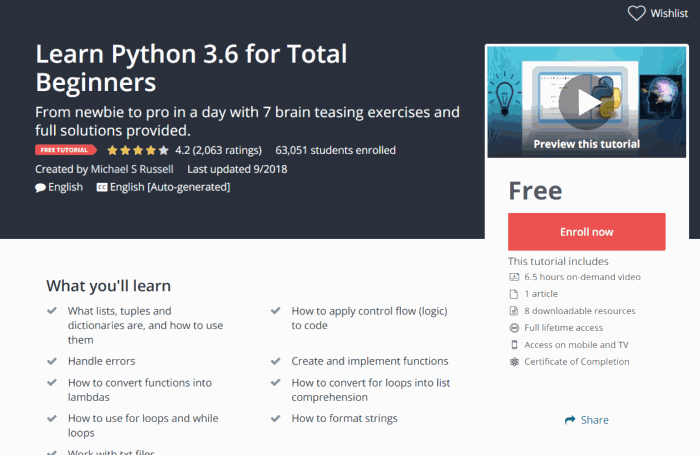 Learn Python 3.6 for Total Beginners Learn Python 3.6 for Total Beginners