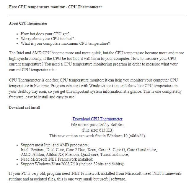 CPU Thermometer