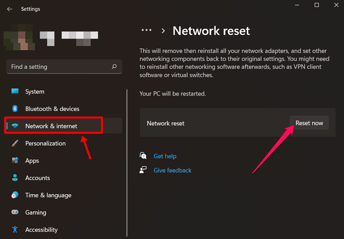 Network Reset