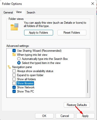 Hide Libraries Folder