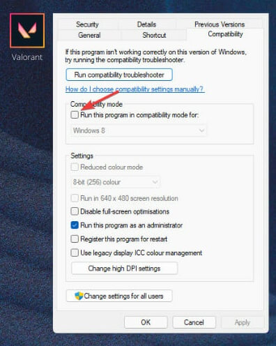 Run this program in compatibility mode for