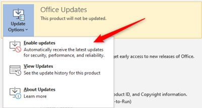enable updates